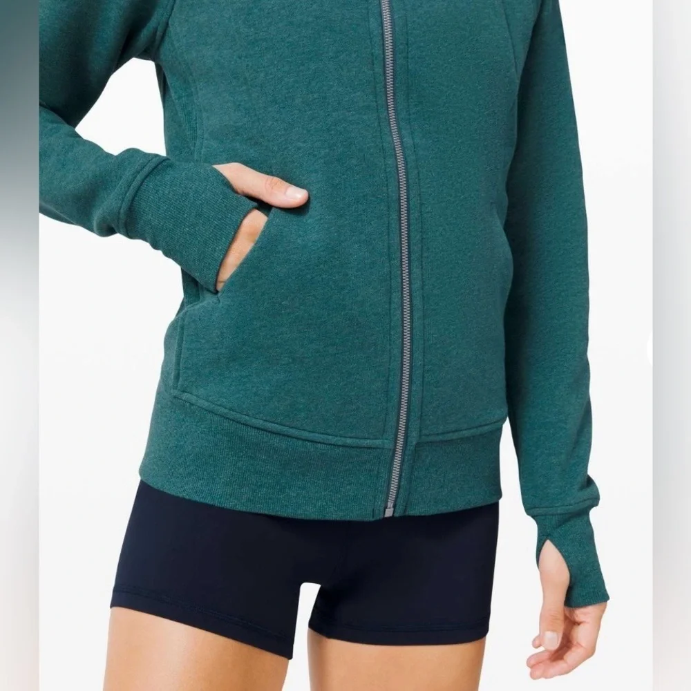 Lululemon Scuba Hoodie Pullover Light Cotton Fleece Desert Teal Heathered Sz 4